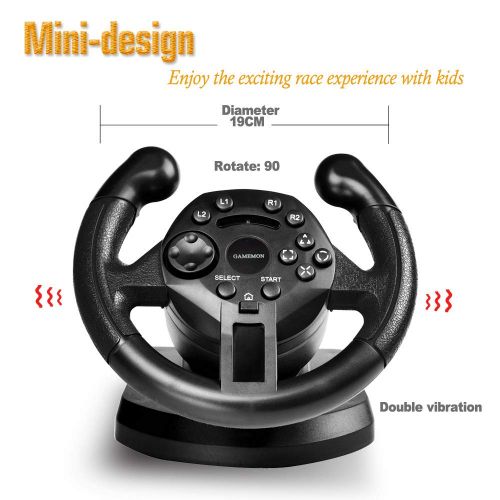  GAMEMON Mini dualshock Racing Wheel compatible with Playstation3 PS3/PC USB (D-Input&X-Input)