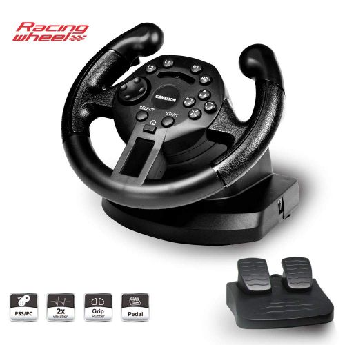  GAMEMON Mini dualshock Racing Wheel compatible with Playstation3 PS3/PC USB (D-Input&X-Input)