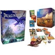 Gamewright Dragonrealm ? A Strategy Card and Dice Game of Goblins & Gold & Forbidden Desert ? The Cooperative Strategy Survival Desert Board Game Multi-Colored, 5