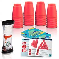 [아마존베스트]Gamie Stacking Cups Game with 18 Fun Challenges and Water Timer, 24 Stacking Cups, Sturdy Plastic, Classic Family Game, Great Gift Idea for Boys and Girls, Tons of Fun