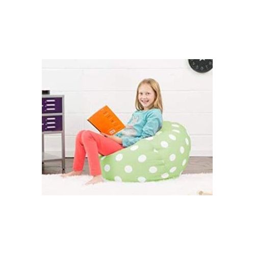  Gaming Chairs For Kids Bean Bag For Kids-Green with White Dots Polyester Super Soft Seating Companion for Your Little Ones