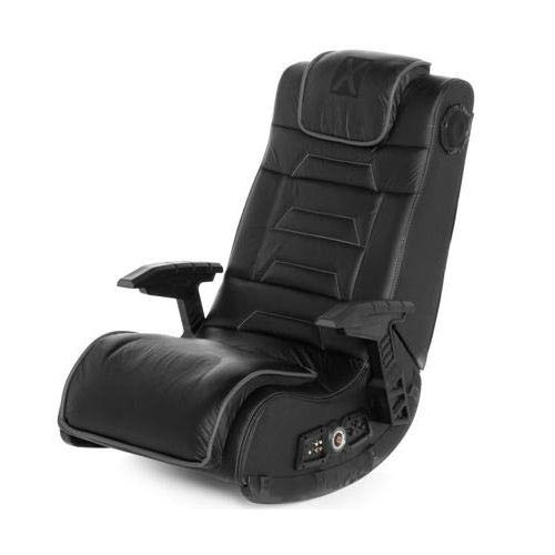  Gaming Chairs For Kids Or For Adults-Black Grey Vinyl Upholstered with Speaker System Perfect for Relaxing, Watching Movies, Listening to Music, Playing Games