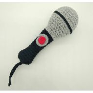 /Ganchilleandoypunto Handmade microphone shape crochet rattle * READY TO SHIP *