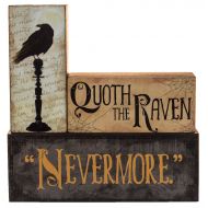Ganz Halloween Decoration - Quoth The Raven Nevermore Stacking Block 3 Piece Set