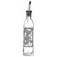 Ganz Bella Casa Glass & Pewter Olive Oil or Soap Bottle with Chrome Pour Spout