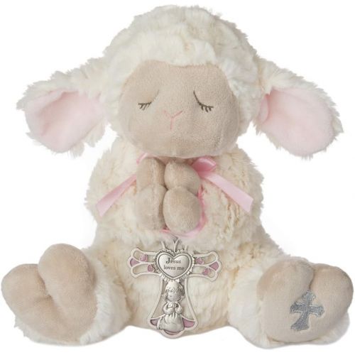  [아마존베스트]Ganz Serenity Lamb With Crib Cross Christening or Baptism Gift (Pink (Girl))