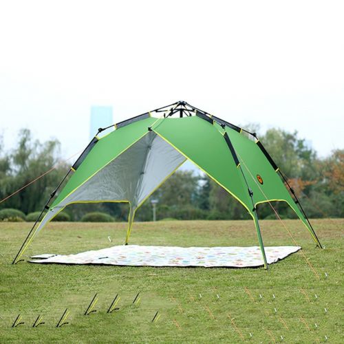  Gaojuan 3-4Person Family Camping Tent 4 Seasons Backpacking Tents Automatic Instant Pop Up Tent For Outdoor Sports Double Doors And Mosquito Nets, Including A Tote Bag