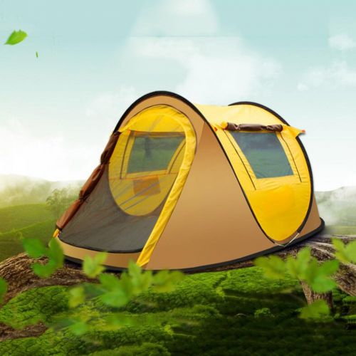  Gaojuan 3-4 People Outdoor Tent Automatic Field Camping Tent Double Rain 2 Seconds Open Tent Water Repellent Instant Tourer Unisex Outdoor Pop-up Tent