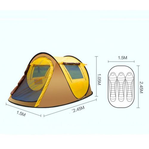  Gaojuan 3-4 People Outdoor Tent Automatic Field Camping Tent Double Rain 2 Seconds Open Tent Water Repellent Instant Tourer Unisex Outdoor Pop-up Tent