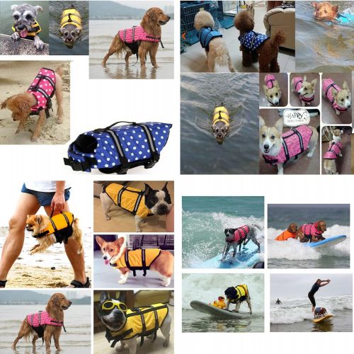  Gaorui Dog Swimming Life Jacket Reflective Saver Preserver Floatation Vest Float Coat