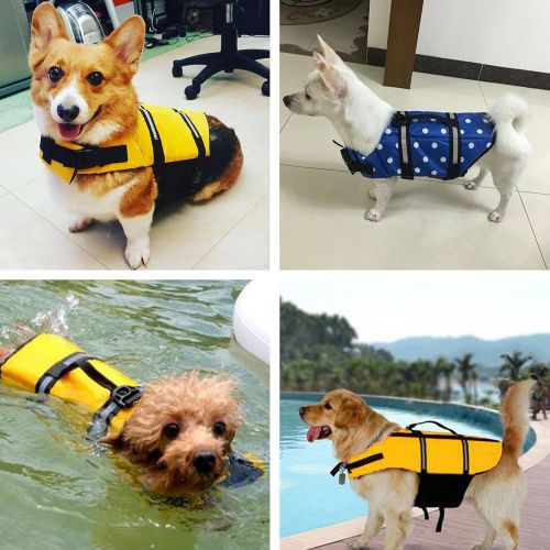  Gaorui Dog Swimming Life Jacket Reflective Saver Preserver Floatation Vest Float Coat