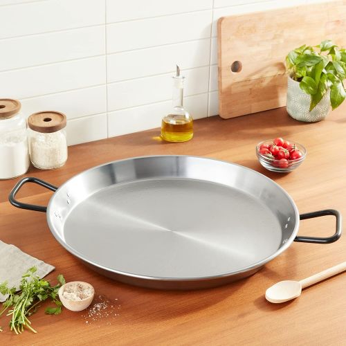  [아마존베스트]Garcima 20-Inch Pata Negra Restaurant Grade Paella Pan, 50cm, 20 Inch, Silver