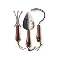 Garden Tools by Fisher Blacksmithing Gardening Tool Gift Set, Hand Forged in Bozeman, Montana (Set of Three), Quality Garden Tools