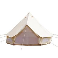 Garden at Home Cotton Outdoor Luxury Canvas Camping Bell Tent Survival Hunting Glamping 16FT(5m) 8-10 Persons
