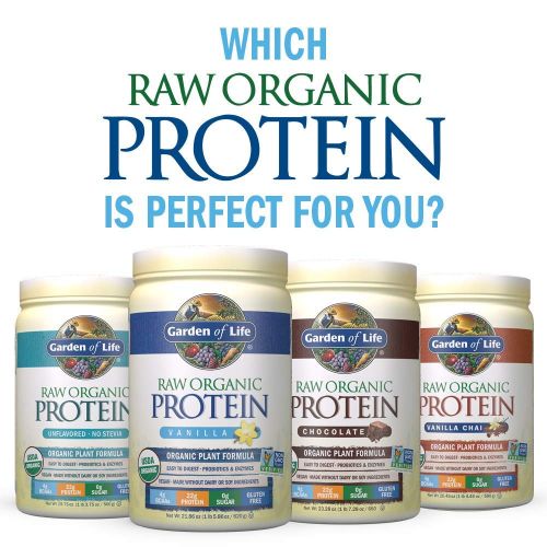  Garden of Life Raw Organic Protein Vanilla Powder, 20 Servings *Packaging May Vary* Certified...
