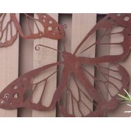 GardenArtSafari Gifts for Gardeners - Outdoor Metal Wall Art - Natural Steel - Wall Art - Monarch Butterfly Metal Garden Wall Decor (Small)