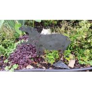 GardenArtSafari Outdoor Yard Art - Natural Steel - Yard Art - Baby Hippo Garden Stake