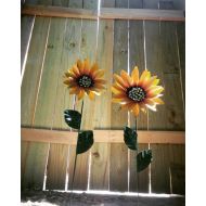 /GardenDreamsDecor Metal Flower Garden Stake, Metal Sunflower Garden Art, Metal Garden Decor, Sunflower Yard Decoration