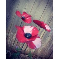 GardenDreamsDecor Metal Garden Stake, Poppy Flower, Metal Garden Art, Metal Garden Decor, Flower Yard Decoration