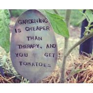 GardenGarnish Gardening is cheaper than therapy-Vintage Silverware Garden Marker