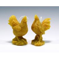 GardenGateDesign Beeswax Chicken Candles Barnyard Candle Rustic Candle Farmyard Candle Rooster Candle Woodland Rustic Candle Birthday Candle Wedding Candle
