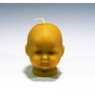 GardenGateDesign Baby Shower Candle Doll Head Beeswax Infant Candle Hand Poured Honey Scented Handcrafted Spooky Halloween Candle Baby Shower Decoration