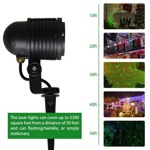  GardenHOME Laser Lights, Waterproof Laser Projector Light Red and Green Star Projector, Indoor Outdoor Mood Light for Party Laser Light