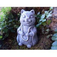 GardenMagicDesigns Zen Cat Statue, Meditating Cat Statue, Cat Statue, Buddha Cat Statue, Yoga Cat Statue, Zen Garden Decor,