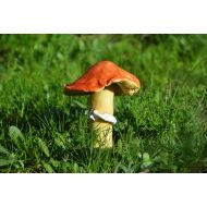 /GardenOfOaks Garden Mushroom (Orange), Handmade, garden decor, in and outdoor use