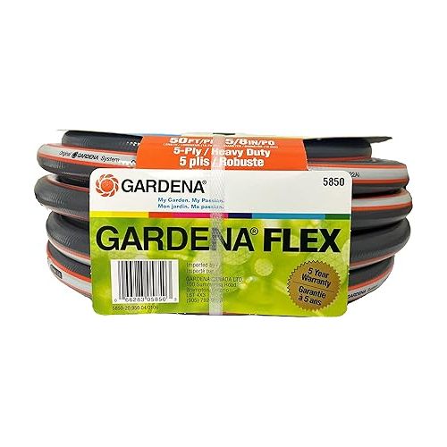  Gardena 39000 50-Foot 5/8-Inch Comfort Heavy Duty Garden Hose, Grey/Orange