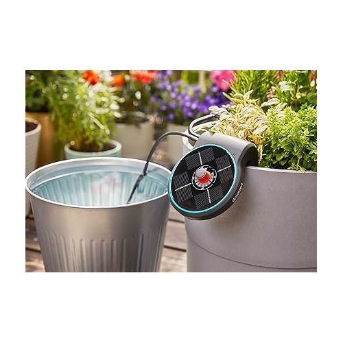  Gardena 13300-20 AquaBloom Solar-Powered Irrigation Pump/Timer Set: Water 20 Indoor/Outdoor Plants up to 13ft High, All Year Long, No Electricity/Water Connection Needed - Made in Germany