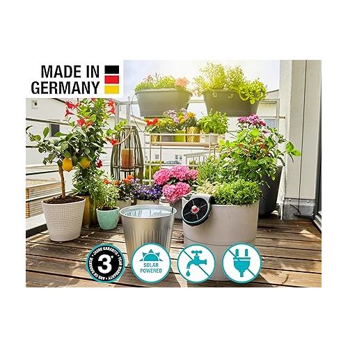  Gardena 13300-20 AquaBloom Solar-Powered Irrigation Pump/Timer Set: Water 20 Indoor/Outdoor Plants up to 13ft High, All Year Long, No Electricity/Water Connection Needed - Made in Germany