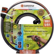Gardena 39001 100 Foot 5/8 Inch Heavy-Duty Quick Connect Hose, Heavy-Duty 5-Ply Design, Includes Quick Connectors and Adadpters, Kink-Resistant