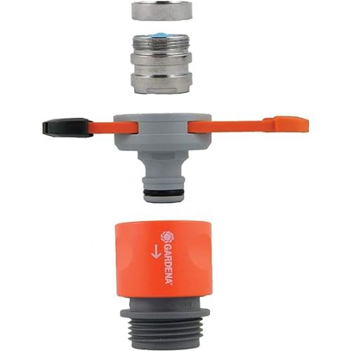  GARDENA Hose Connector Set for Indoor Taps, Grey/Orange