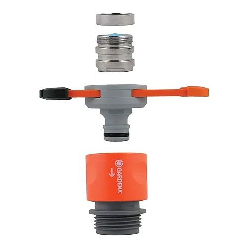  GARDENA Hose Connector Set for Indoor Taps, Grey/Orange