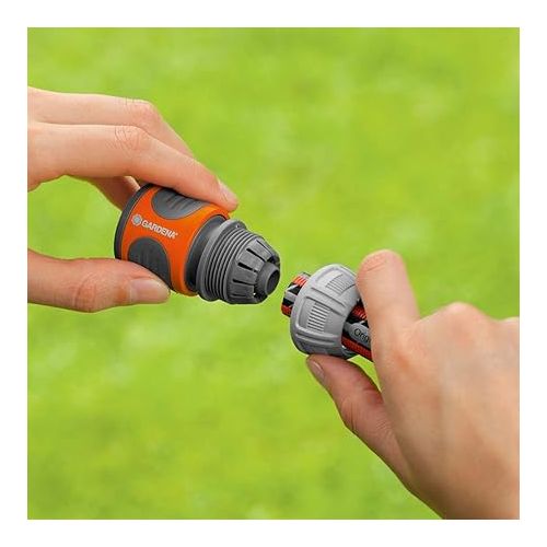  Gardena 18283-20 reparador 15 mm para mangueras de Ø int. 13-15 mm. Contenido: 2 x 18215, 1 x 931 Juego, 35 x 20 x 19 cm, Orange, Grey, Black