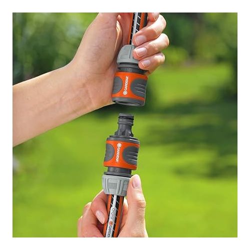  Gardena 18283-20 reparador 15 mm para mangueras de Ø int. 13-15 mm. Contenido: 2 x 18215, 1 x 931 Juego, 35 x 20 x 19 cm, Orange, Grey, Black