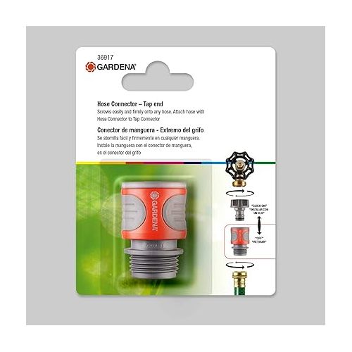  Gardena 36917 Hose Connector, Orange and Grey