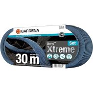 Gardena Liano Xtreme 1/2 inch, 30m set: Extremely robust textile garden hose, for indoor water taps, with PVC inner tube, lightweight, weather-resistant (18477-20)