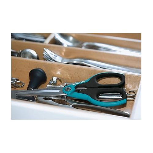  GARDENA SnipSnip X-Large: Convenient all-purpose scissors of rust-free stainless steel, for hobby or household, ideal for especially long, precise cuts, dishwasher safe (8705-20)