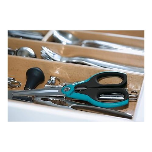  GARDENA SnipSnip X-Large: Convenient all-purpose scissors of rust-free stainless steel, for hobby or household, ideal for especially long, precise cuts, dishwasher safe (8705-20)