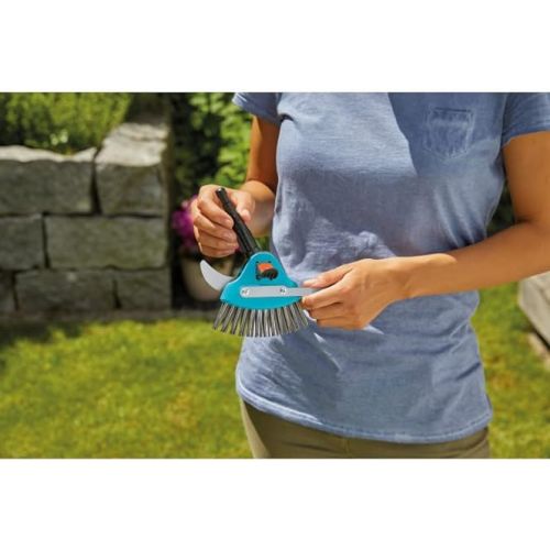  Gardena 3608-20 Combisystem 3-in-1 Patio Weeding with Cleaning Brush, Turquoise, Orange, Silver