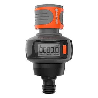 Gardena AquaCount Water Meter: for Tracked Water Consumption, Four Operating Modes, rotatable Display, Battery-Operated, UV-Resistant and Frost-Proof (18350-20)