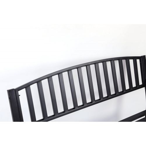  Gardenised QI003392 Powder Coated Steel Patio Garden Park Yard, 50 Outdoor Swing Glider Bench, Black