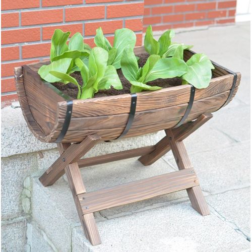  Gardenised Half Barrel Planter with Stand