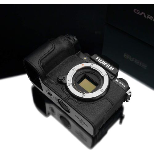  Gariz XS-CHXS10BK Genuine Leather Half Case for Fujifilm X-S10 XS10, Black