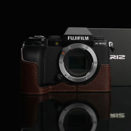  Gariz XS-CHXS10BR Genuine Leather Half Case for Fujifilm X-S10 XS10, Brown