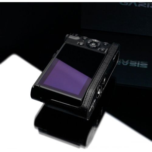  Gariz XS-CHLX10BK Genuine Leather Half Case for Panasonic Lumix LX10 DMC-LX10, Black