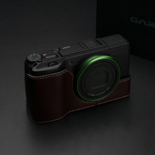  Gariz Genuine Leather XS-CHGRIIBR Camera Metal Half Case for Ricoh GR II, Brown