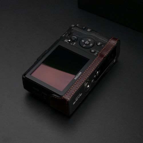  Gariz Genuine Leather XS-CHGRIIBR Camera Metal Half Case for Ricoh GR II, Brown